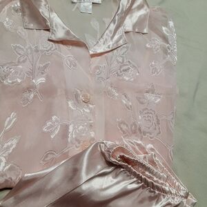 Oscar de la Renta Pink Satin Label PJ's